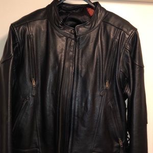Leather motorcycle jacket